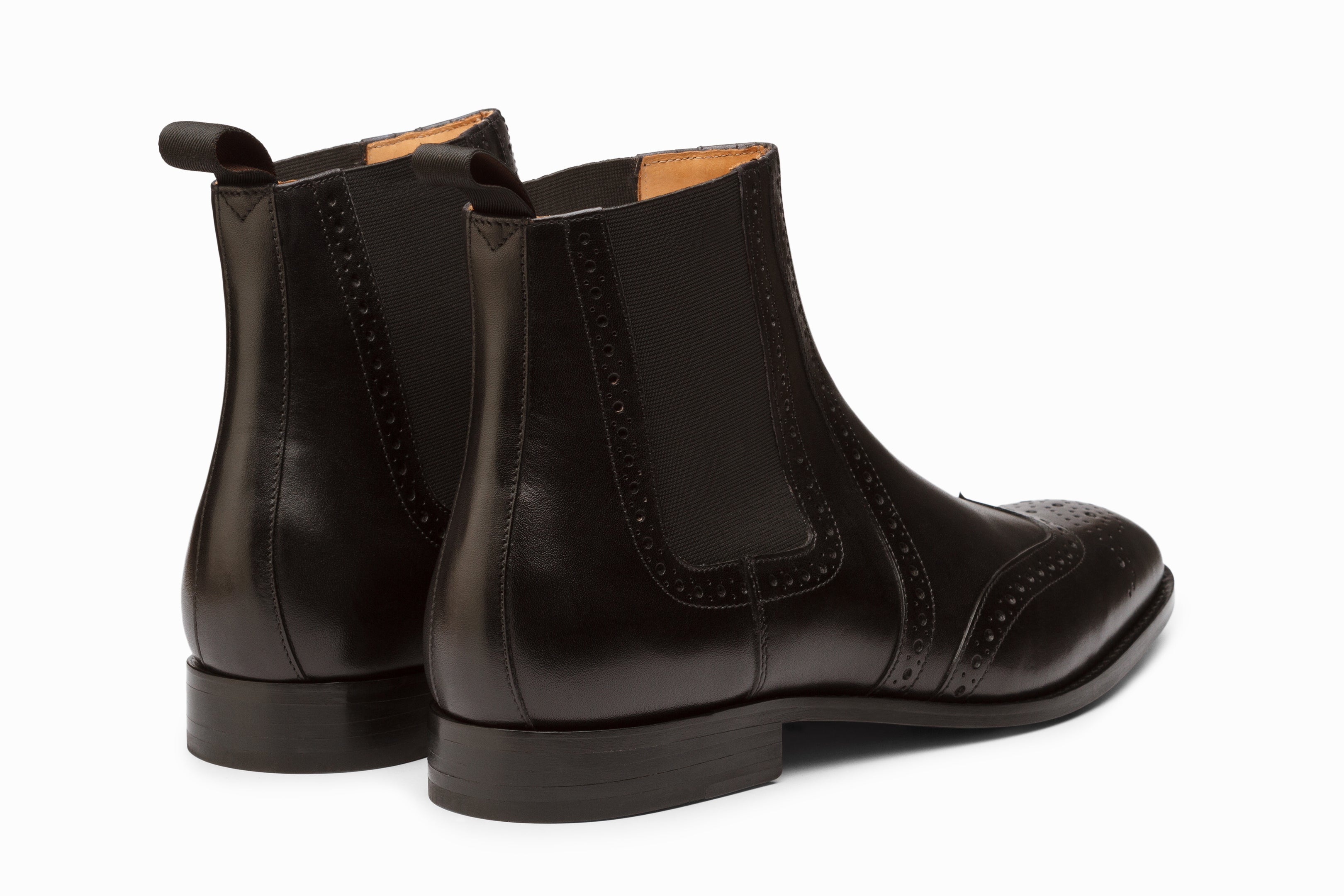 $450 Bruno Magli Black Leather Chelsea Ankle Brogue Wingtip Boots 11 / 11.5 Bruno Magli Boots products for sale | eBay main image 3