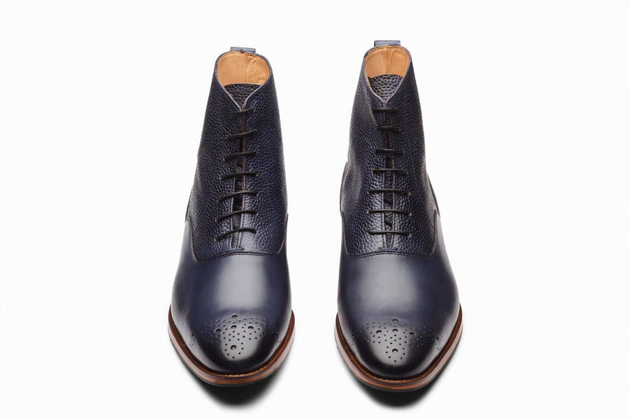 Balmoral Leather Boot - Blue - MTO 6 Weeks