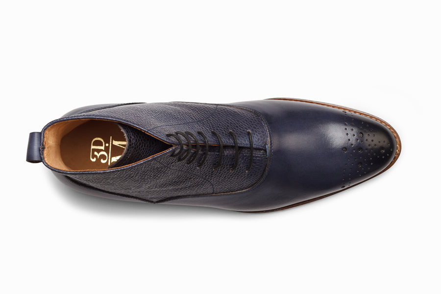 Balmoral Leather Boot - Blue - MTO 6 Weeks