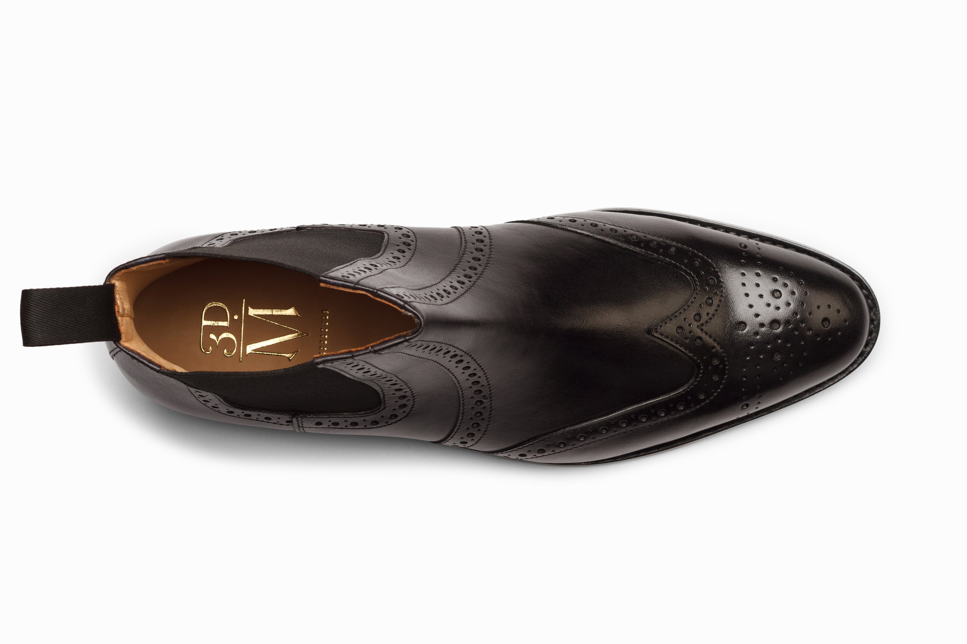 Buy Wingtip Chelsea Brogue Boot - Black colour for men 