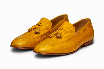 Python Print Tassel Loafers - Yellow - MTO 5 Weeks