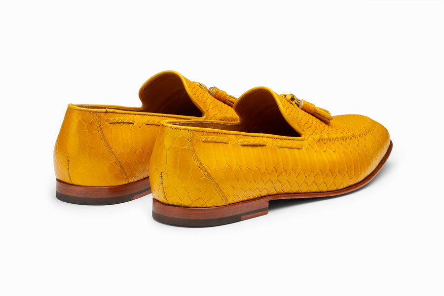 Python Print Tassel Loafers - Yellow - MTO 5 Weeks