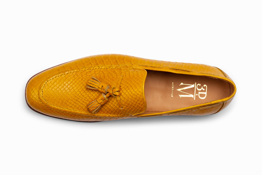 Python Print Tassel Loafers - Yellow - MTO 5 Weeks