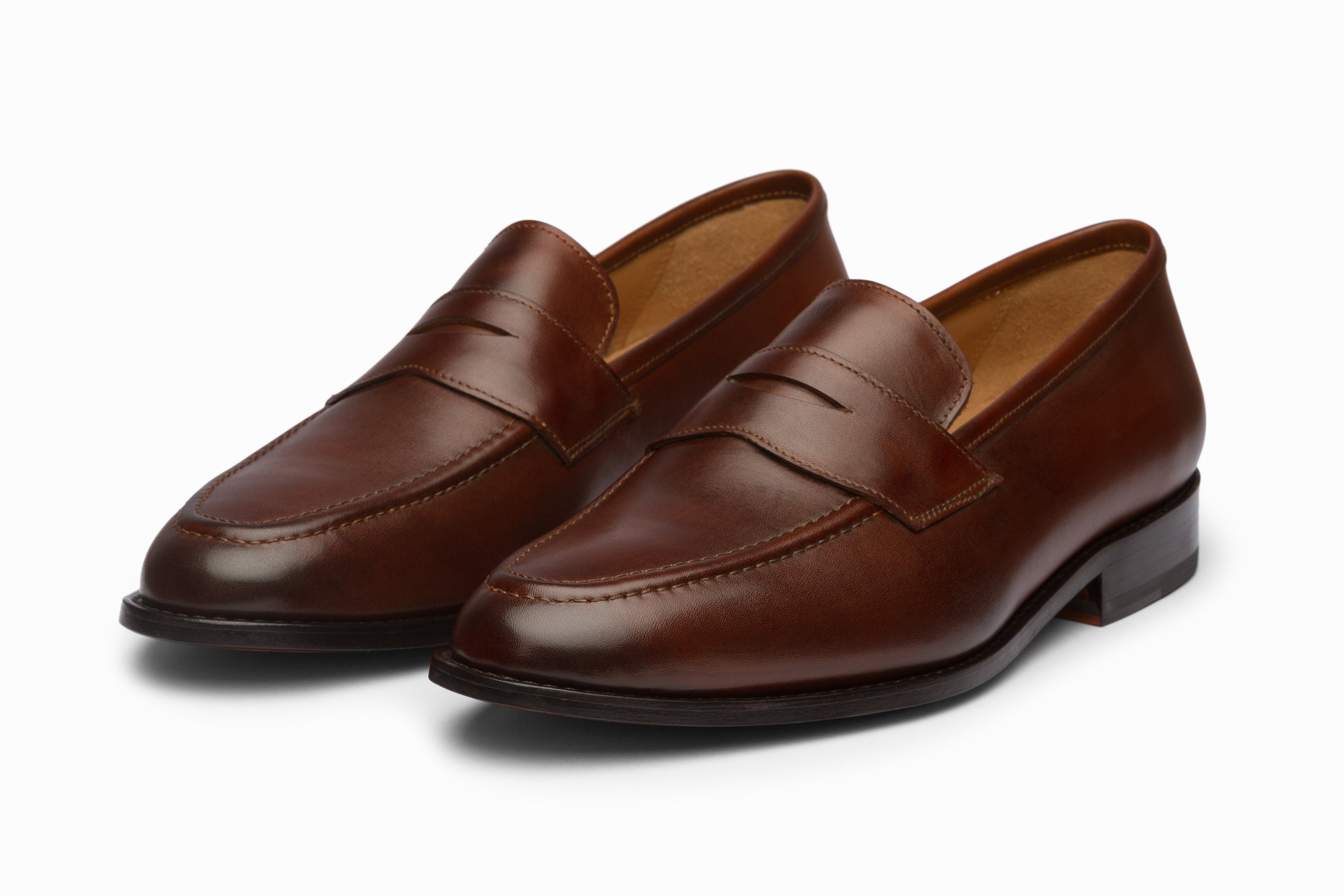Brown Leather Penny Loafers