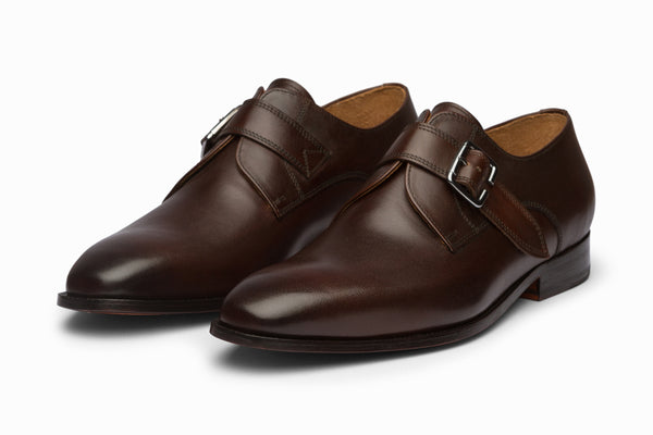 Buy Plain Toe Single Monkstrap - Dark Brown color shoe for men online ...