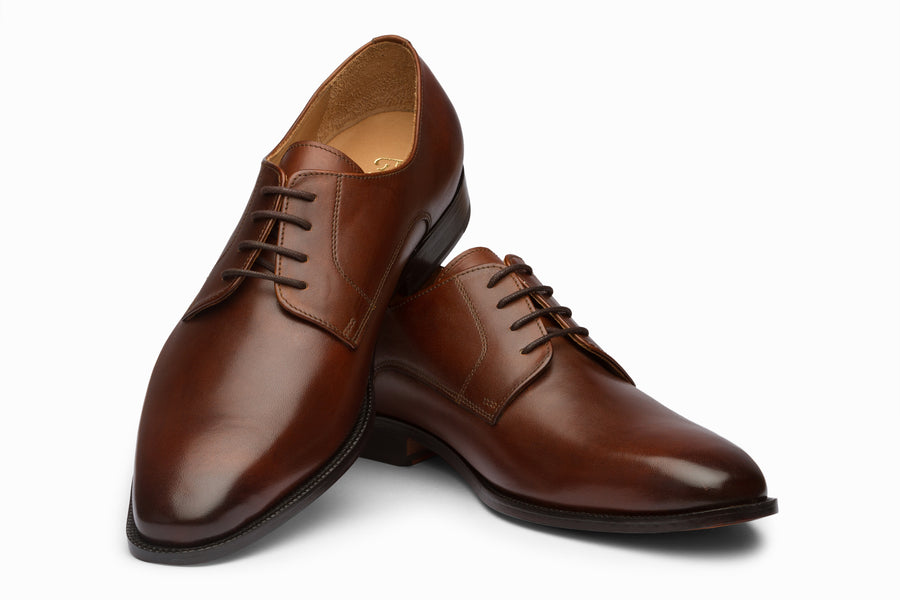 Plain Derby Brown | Handcrafted Full-Grain Leather | 3DM UK 10 / US 11 / EUR 44 / Brown Plain Derby Brown | Handcrafted Full-Grain Leather | 3DM UK 10 / US 11 / EUR 44 / Brown