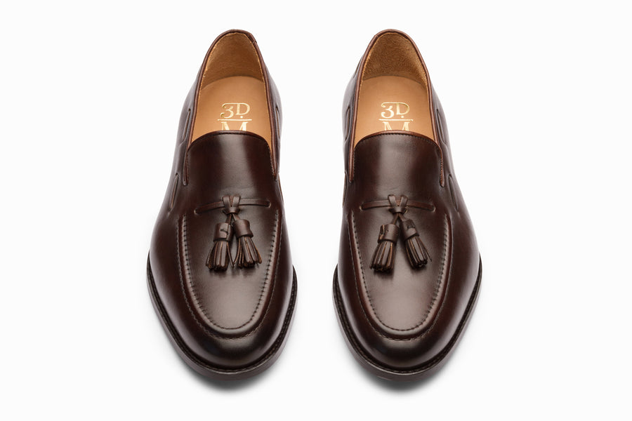 Dark Brown Tassel Loafers | Full-Grain Calfskin