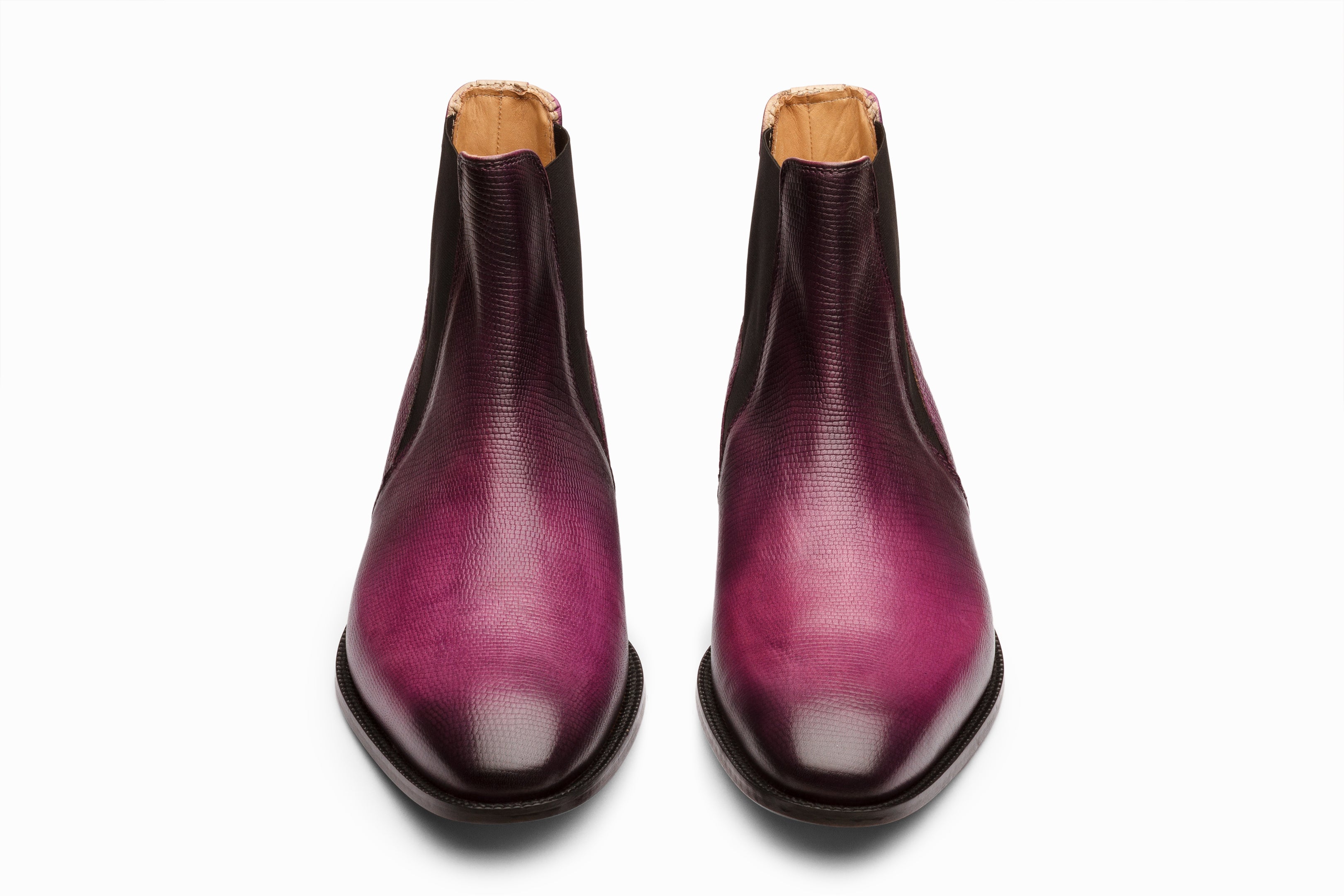 Purple chelsea boots mens outlet