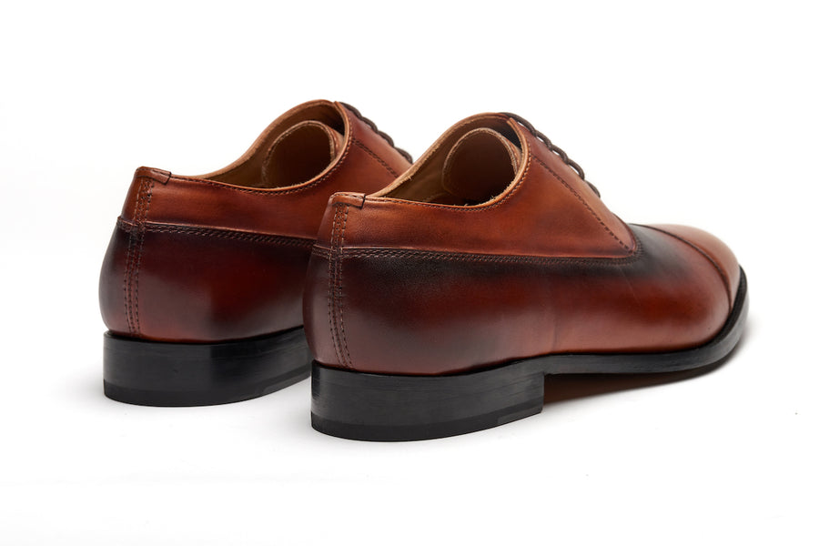 City Leather Oxford - Tan Brown Patina