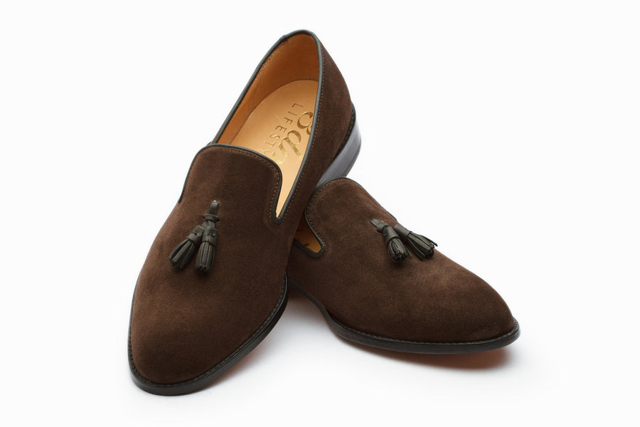 Loafers - Tassel Loafers - Brown Suede