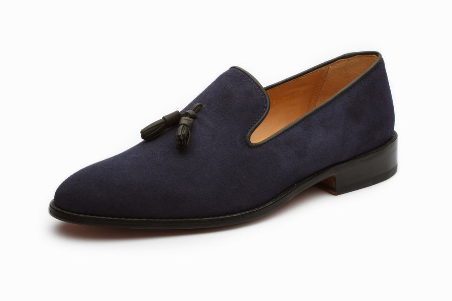 Loafers - Tassel Loafers - Navy Suede