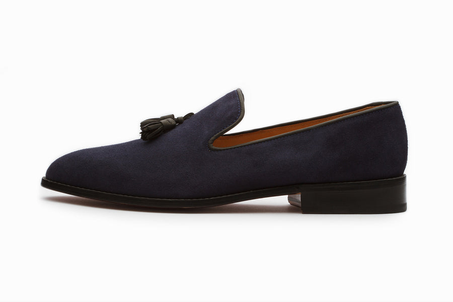 Loafers - Tassel Loafers - Navy Suede