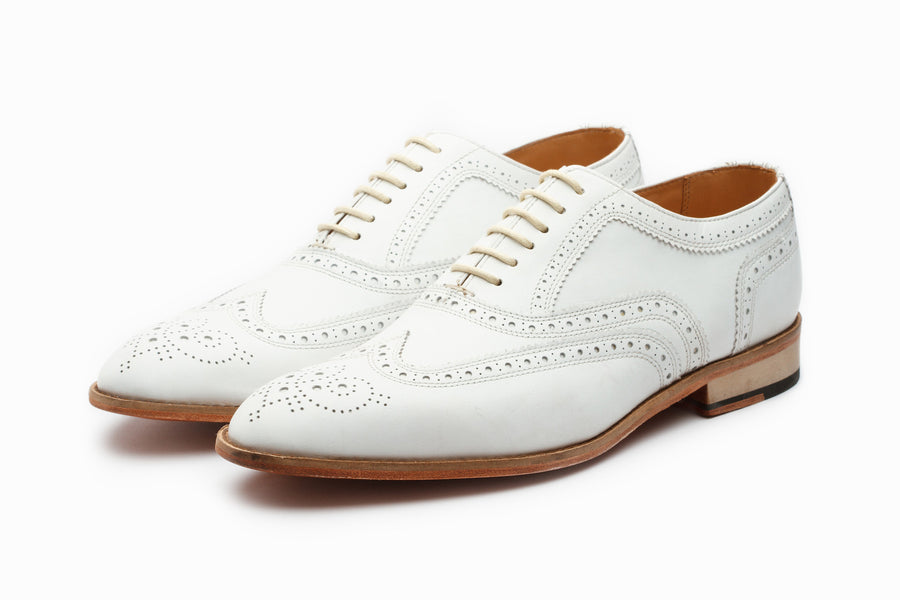 Wingtip Oxford White | Men's Full Brogue Dress Shoe Wingtip Oxford White | Men's Full Brogue Dress Shoe