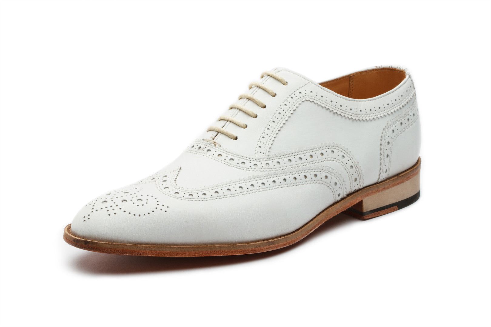 Wingtip Oxford White | Men's Full Brogue Dress Shoe