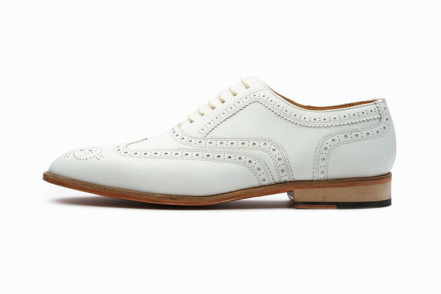 Wingtip Oxford White | Men's Full Brogue Dress Shoe Wingtip Oxford White | Men's Full Brogue Dress Shoe